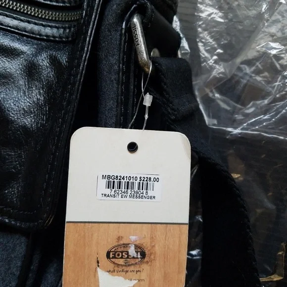 Fossil Messenger leather wool bag transit ew luggage carry on
